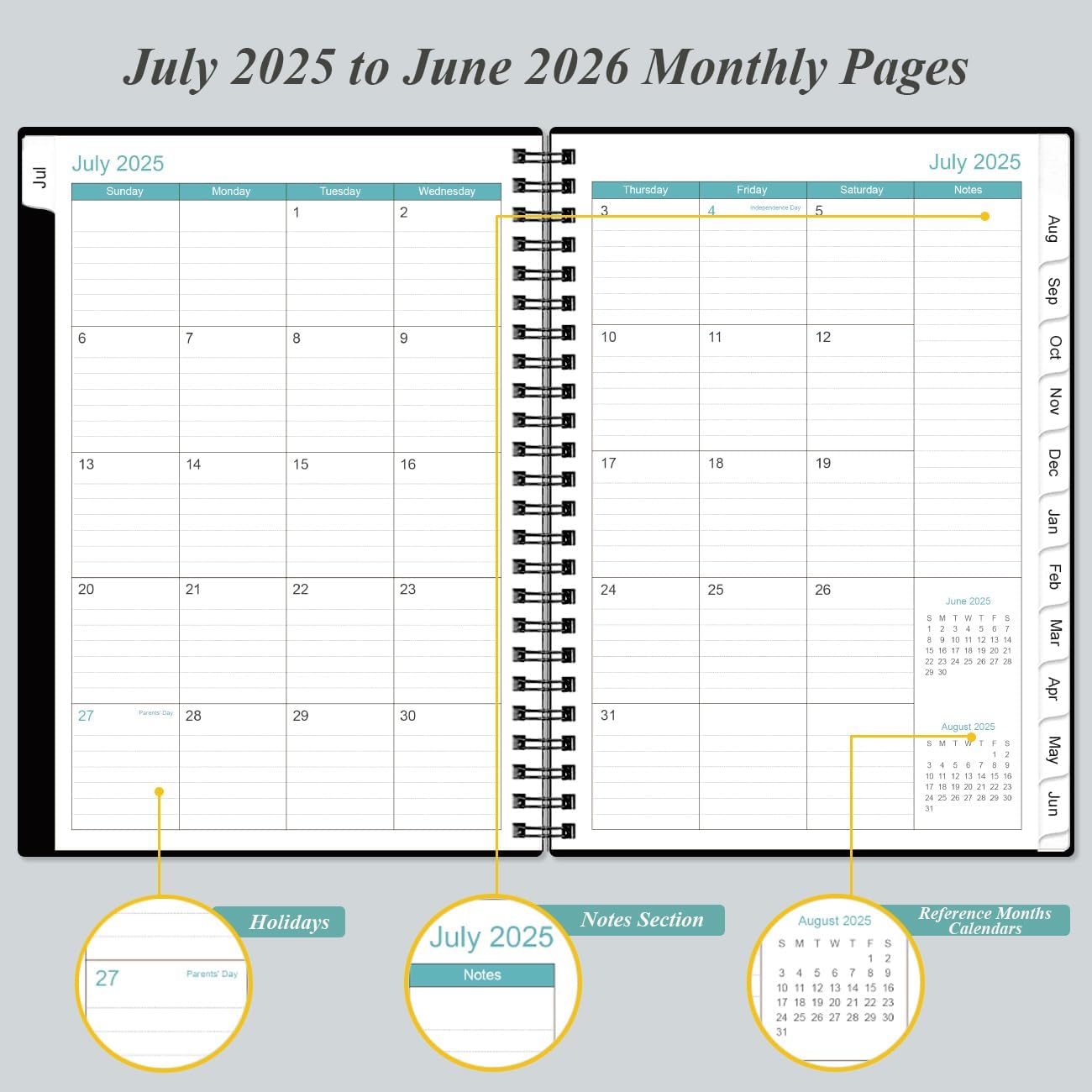 2025-2026 Appointment Book & Planner - Hourly Planner from July 2025 - June 2026, Weekly Appointment Book 2025-2026 with 30-Minute Interval, 6.4" x 8.5", Black