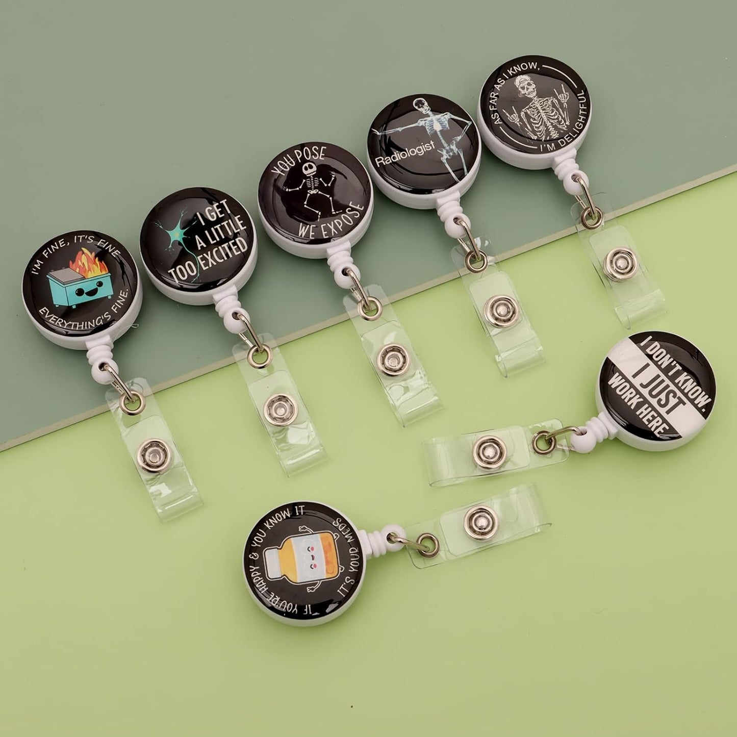 15 Pack id Badge Holder for Women Nurse Badge reels Retractable for Nurses id Badge Holders Retractable Badge Holders with Clip.Brain Badge Reel,Uterus Badge Reel,Cardiac Badge Reel