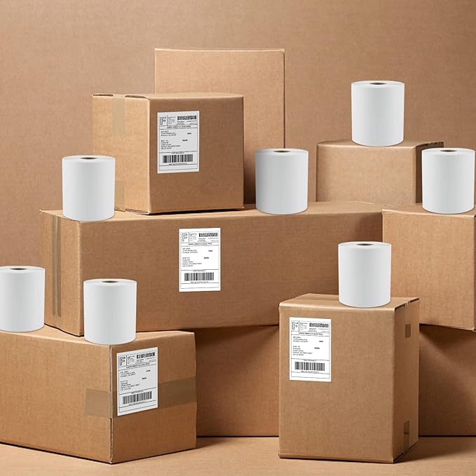 MFLABEL 80 Rolls 4x6 Direct Thermal Blank Shipping Labels for Thermal Printer Shipping Labels with Perforated
