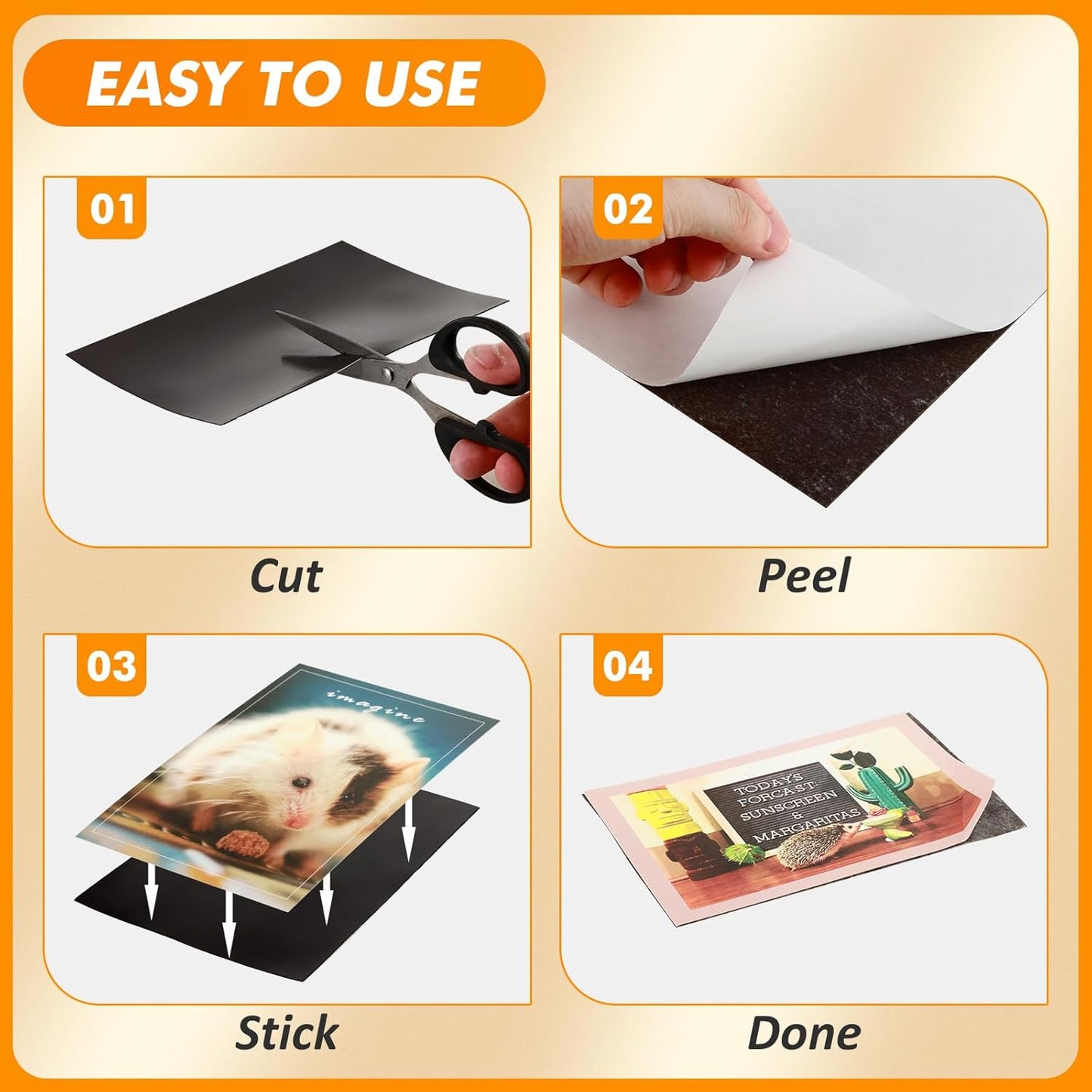 Adhesive Magnetic Sheets 8.5 x 11 Inch, 50 Packs Magnetic Sheets with Adhesive Backing - 0.5mm Thickness Flexible Magnet Sheets for Dies Storage, Craft Projects, Photos, School, Office