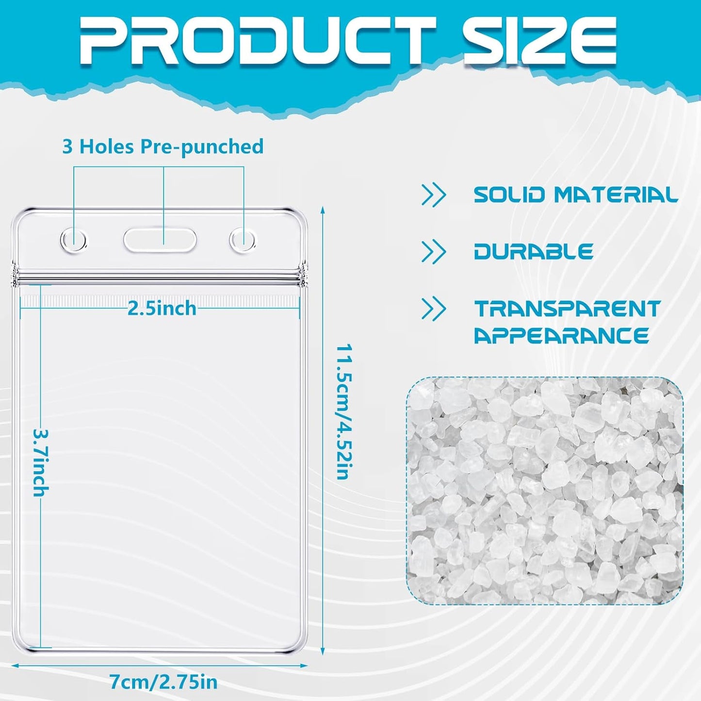 200 Pack Vertical ID Card Badge Holder Clear Plastic Sealable Waterproof Zip Name Tag for Work Office Nurse School