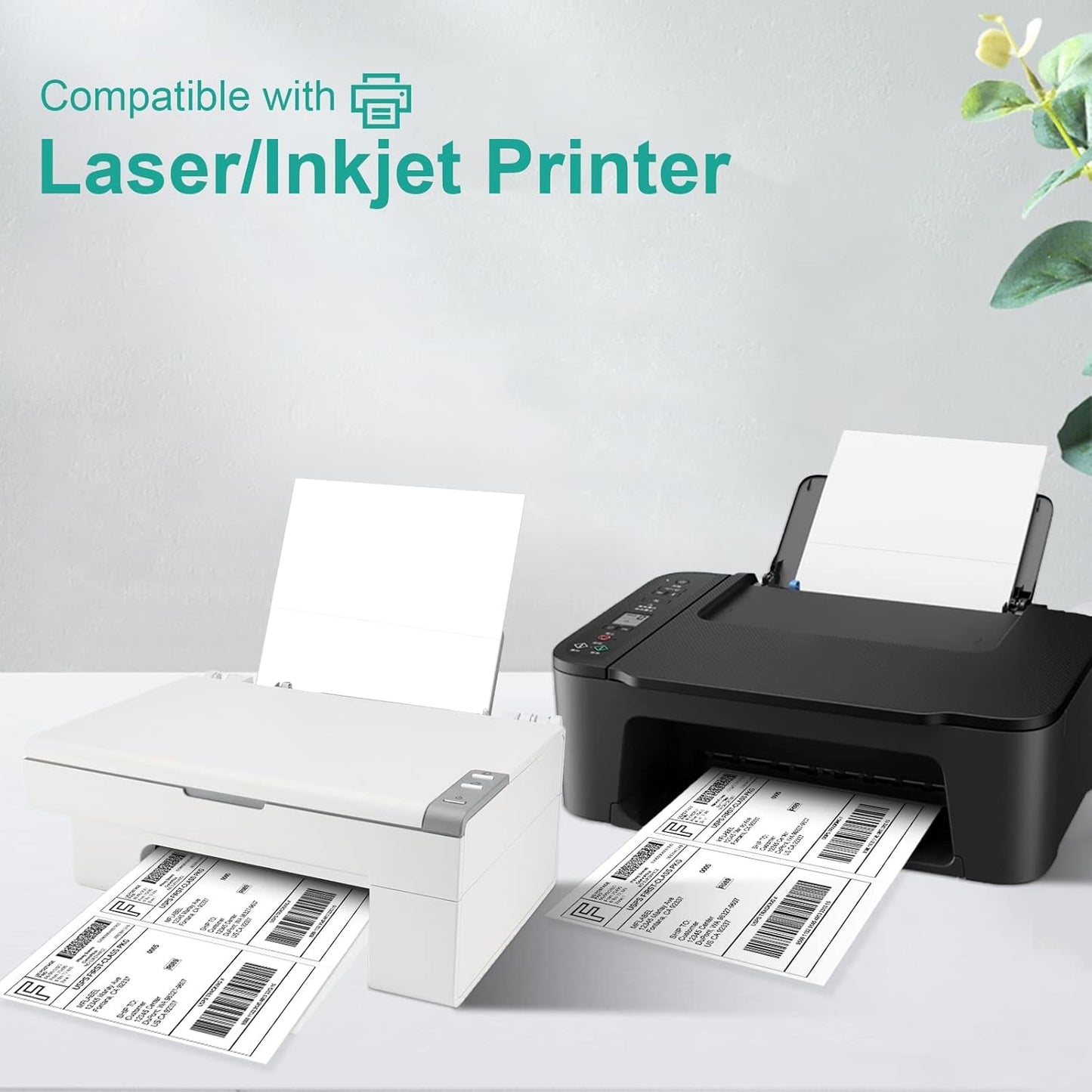 MFLABEL Half Sheet Label Laser/Ink Jet Shipping Label 8.5 x 11 Inches Packaging Labels, Address Labels for Laser & Inkjet Printers, 2500 Count(1250 Sheets)