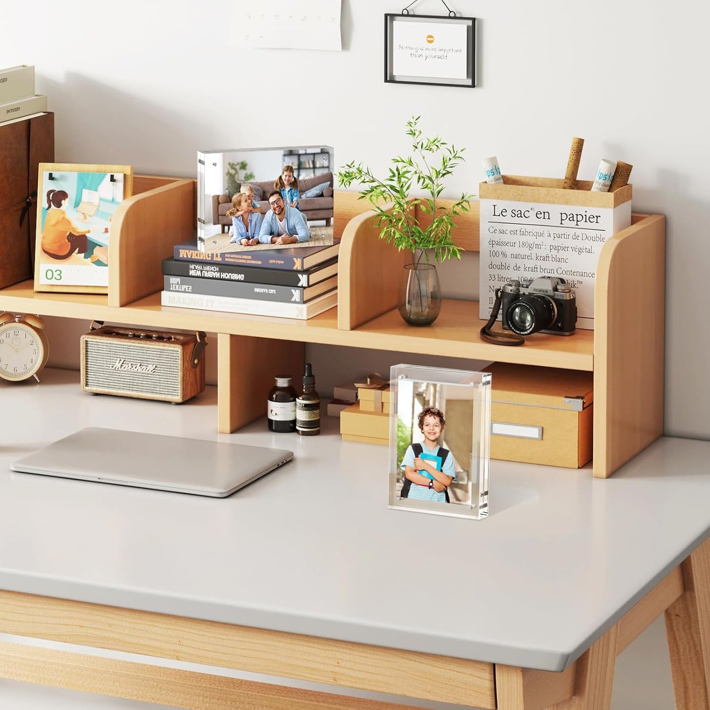 5x7 Acrylic Picture Frames 1 Pack, 10+10MM Premium Acrylic Photo Frame Magnetic Picture Frames Clear Double Holder-Sided, Free Standing Desktop Display, Best Gift for Family, Baby, Friend