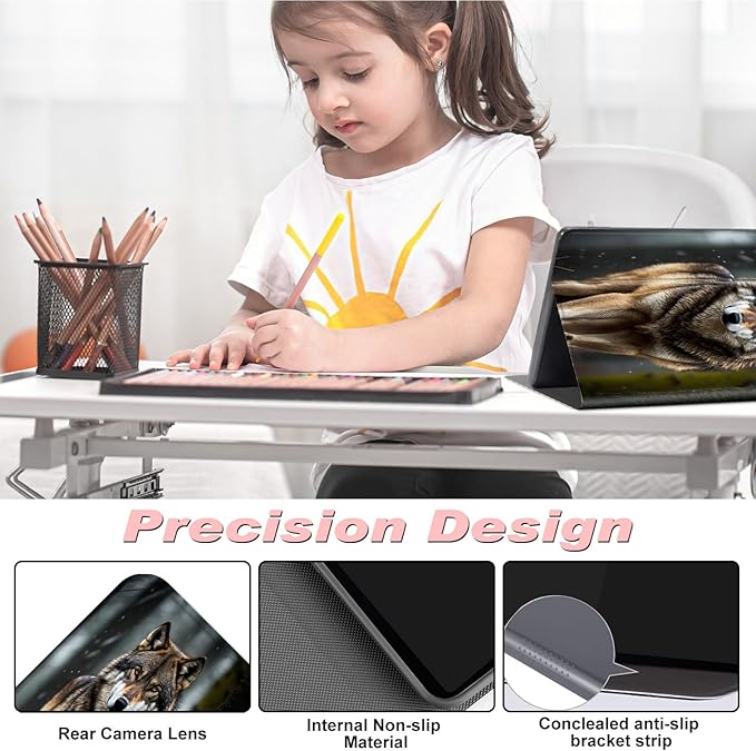 for All-New Kindle Fire 7 Tablet Case (12th Gen, 2022 Release),Slim Lightweight Smart Shell Stand Cover with Auto Wake/Sleep for Amazon Fire 7 Kids Tablet,Wolves Howling Wild