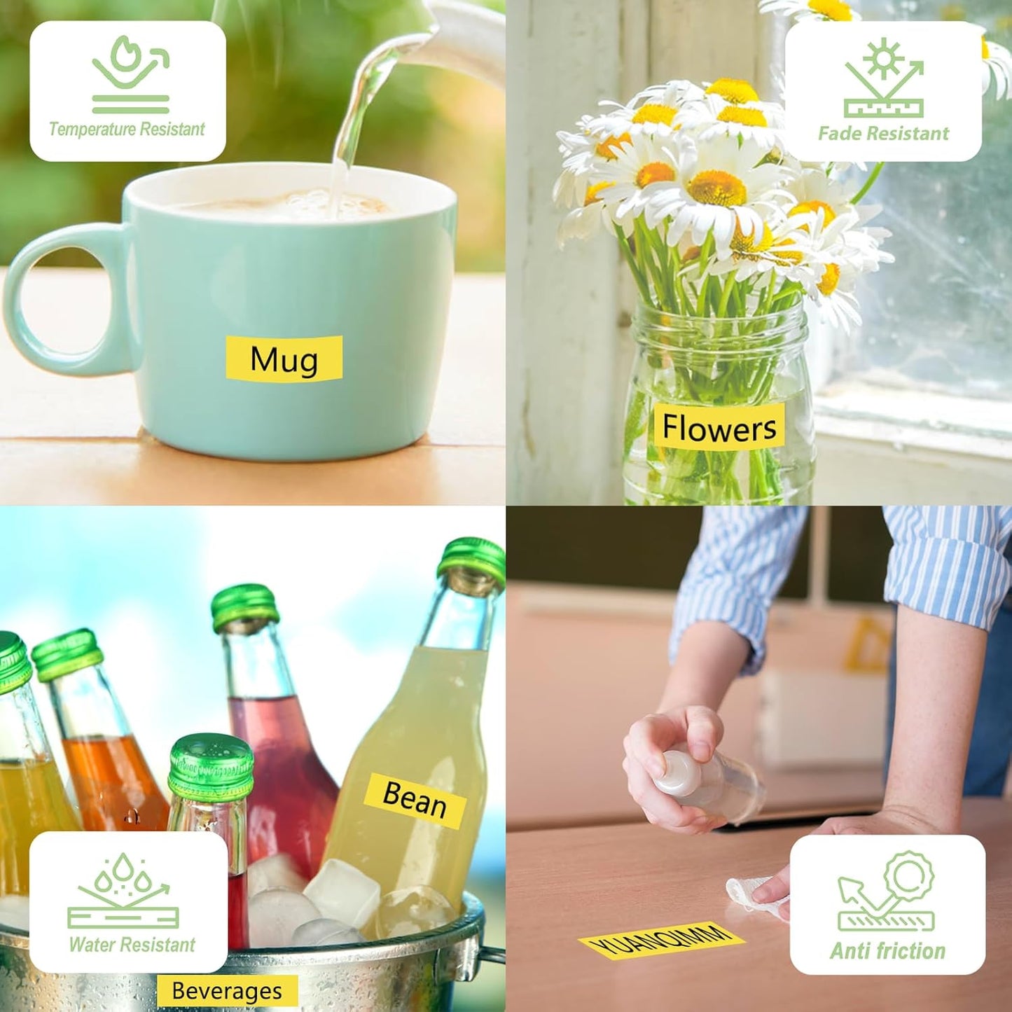 TZe-641 18mm TZe TZ Yellow Tape Compatible with Brother P Touch Label Maker Tape TZ-641 TZe641 TZ641 Label Tape 18mm 0.7 Laminated Black on Yellow for PT-D400AD PT-D610BT Printer, 3-Pack