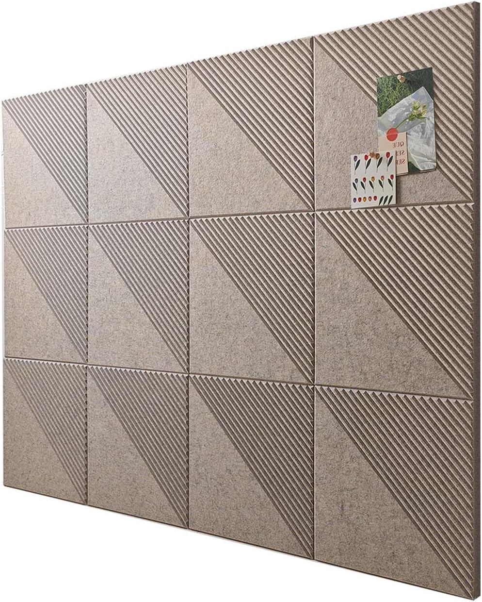 Large Cork Board for Walls 48"x 36", 12 Pack Felt Wall Tiles with Safe Removable Adhesive Tabs, Cork Board for Office,Pinboard Bulletin Board (Deep Camel, 48" x 36" 12 Pack)