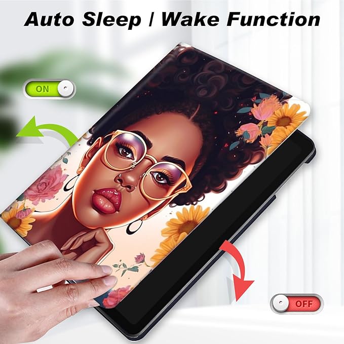 for Amazon Kindle Fire Max 11 Case (13th Generation, 2023 Release) 11",Slim Lightweight Smart Shell Stand Cover with Auto Wake/Sleep for All-New Fire 11 Max Tablet,African Sunflowers Girl