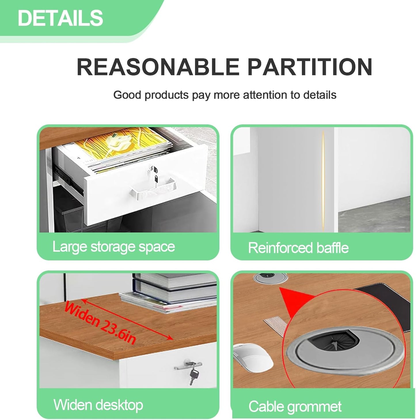 Modern Reception Desk with Counter and Drawer Office Front Desk with Cabinet Wooden Commercial Reception Table Checkout Counter for Retail Salon Lobby White and Brown Left 63inch/160cm