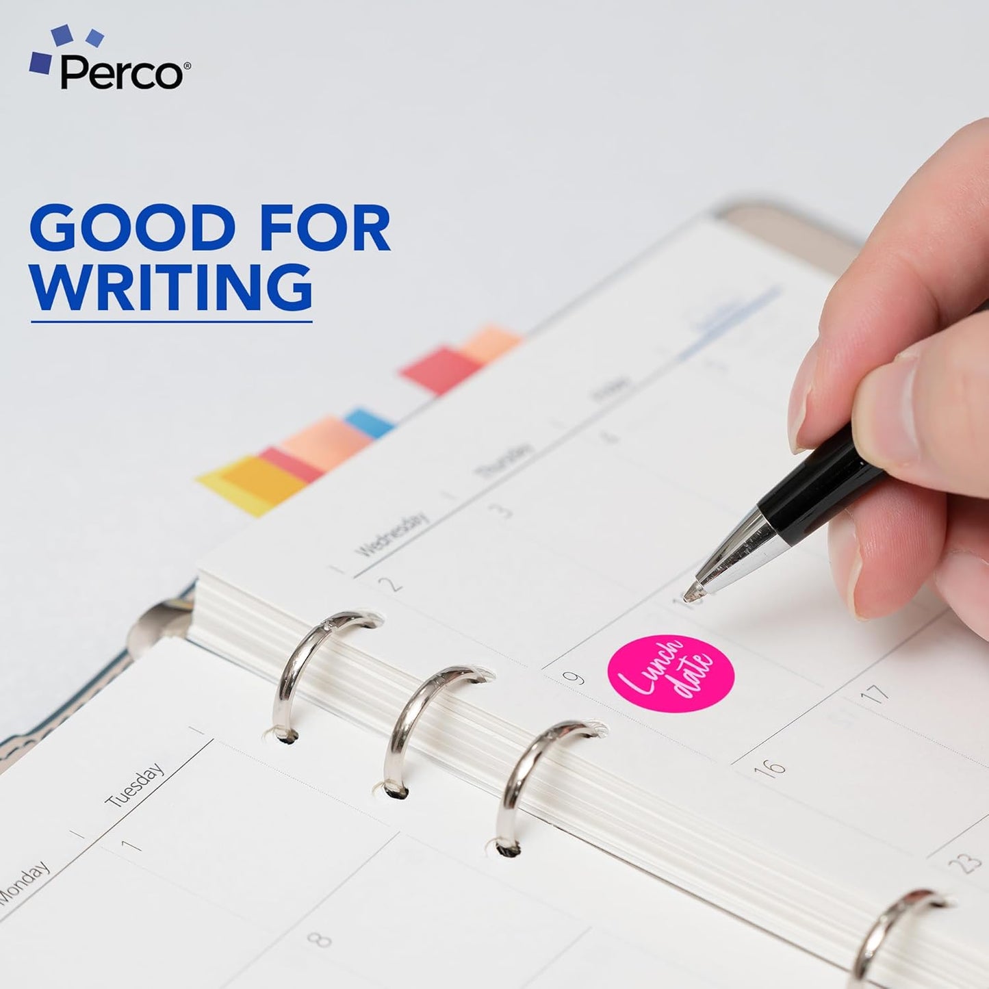 Perco Fluorescent Pink 1-Inch Perforated Circle Dot Sticker Labels — 10 Rolls, 10,000 Round Stickers — with Permanent Adhesive for Inventory Management, Color Coding, Garage Sales, Crafts—Made in USA