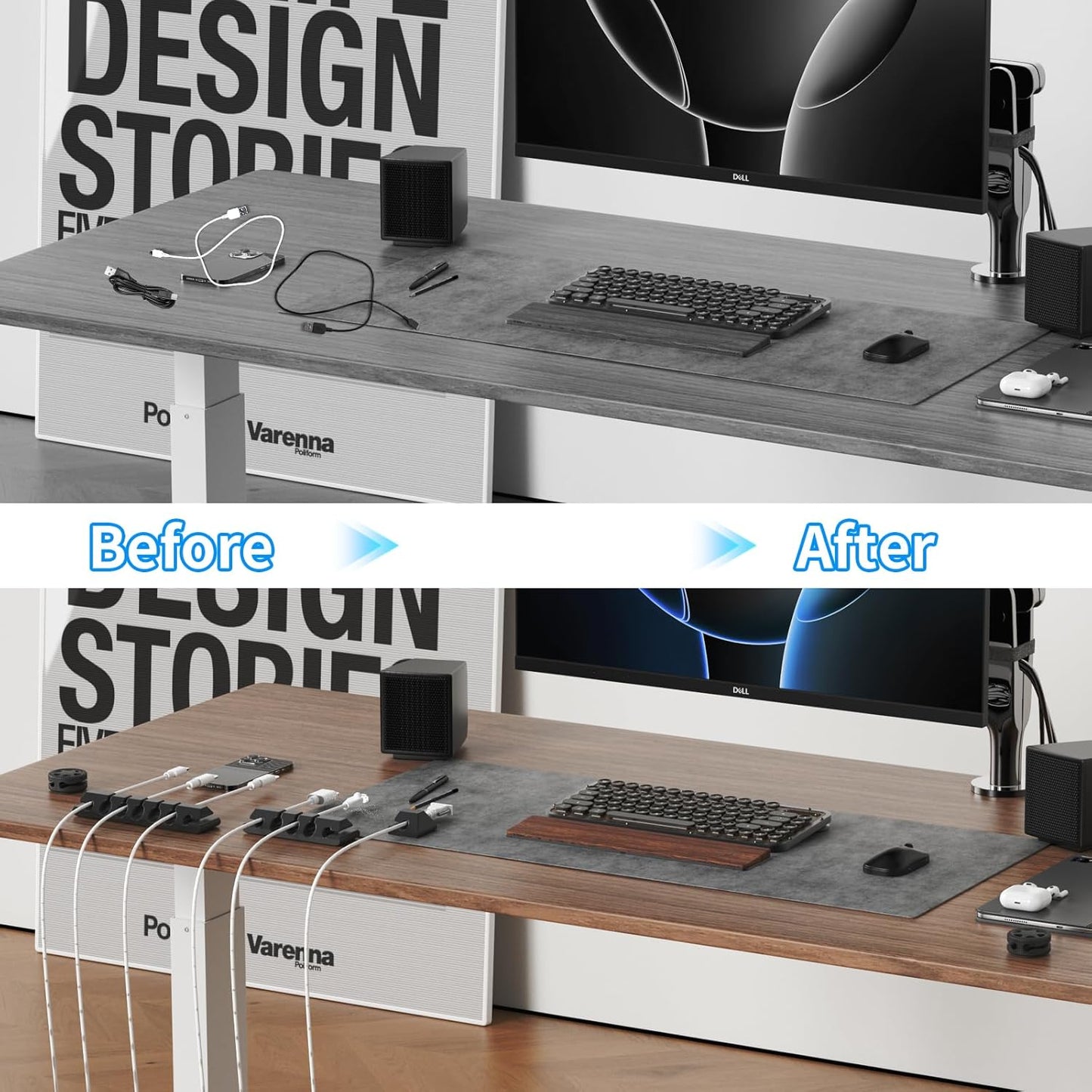 9 Pack Cord Organizer Clips - Desk Cable Management Clips, Cable Holder for Charger Wires, Phone Charger Cord Holder Clips for Desk, Office, Car, Home, Cubicle, Nightstand