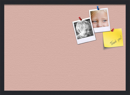 PinPix 28x20 Inch Cork Bulletin Board. This Decorative Framed Pin Board Comes with Pink Pastel Design and a Satin Black Frame. Ideal for Home Office Decor or Message Board (PinPix-1813)