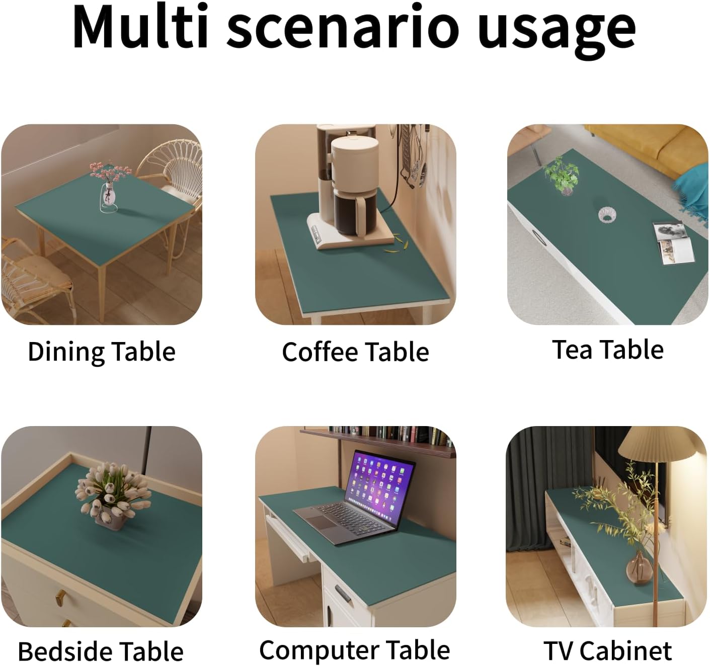 Leather Desk Mat,1.8mm Thick,16x60 Inch Desk Cover,Desk Protector Mat,Dresser Cover Top,Leather Table Cover,Side Table Cover,Office Desk Cover,Office Table Cover(Aqua Blue+Gray,16x60)