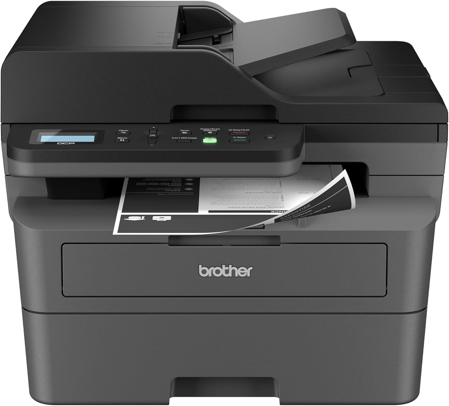 Brother DCP-L2640DW Wireless Compact Monochrome Multi-Function Laser Printer with Copy and Scan, Duplex, Mobile, Black & White | Includes Refresh Subscription Trial(1), Works with Alexa