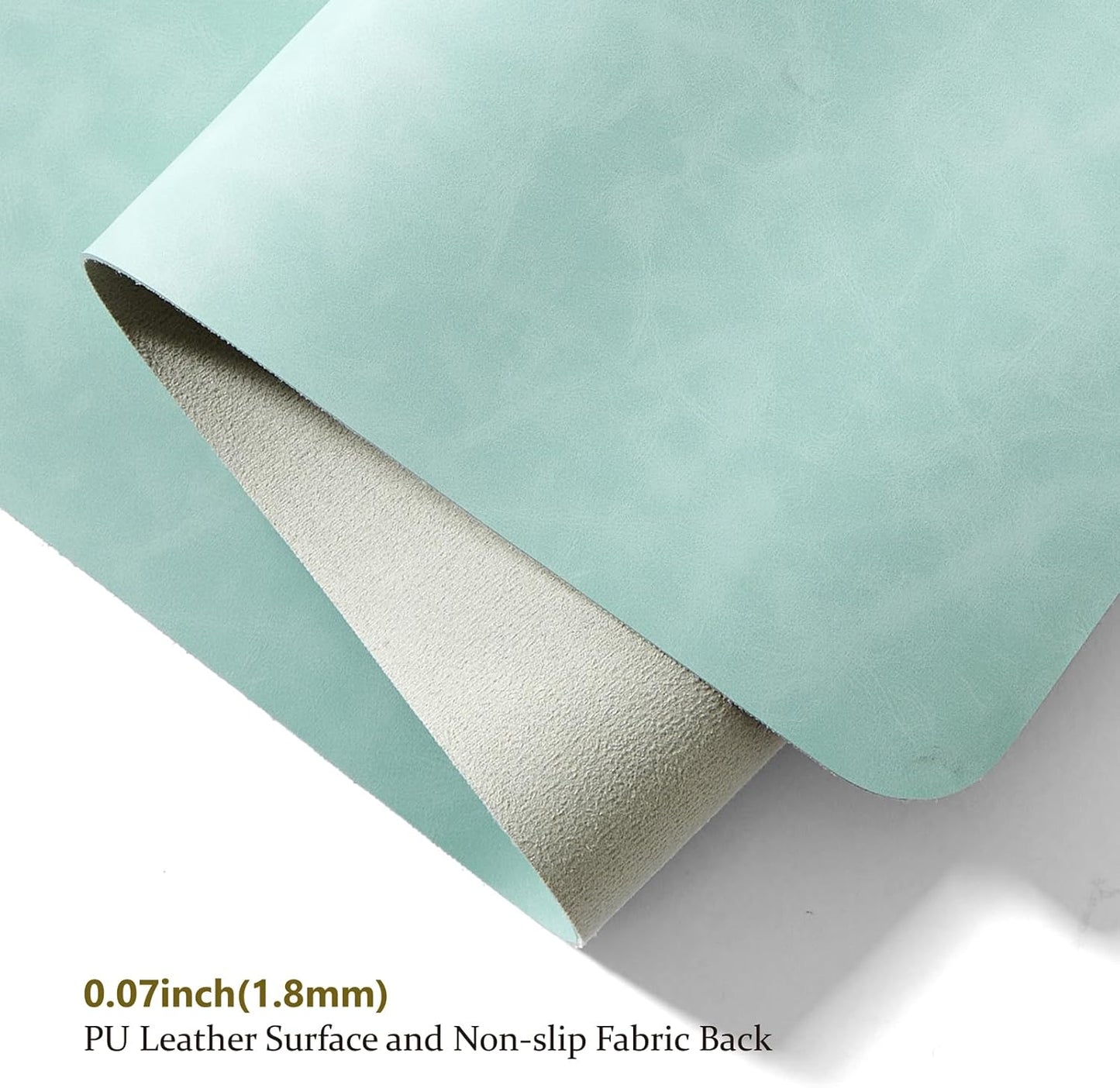 Distressed Leather Desk Mat - Non-Slip PU Desk Pad for Office and Home - Desk Organization and Accessories - Ideal for Large Mouse Pad and Desk Mats on Top of Desks(Mint Green,27.6"x 13.8")