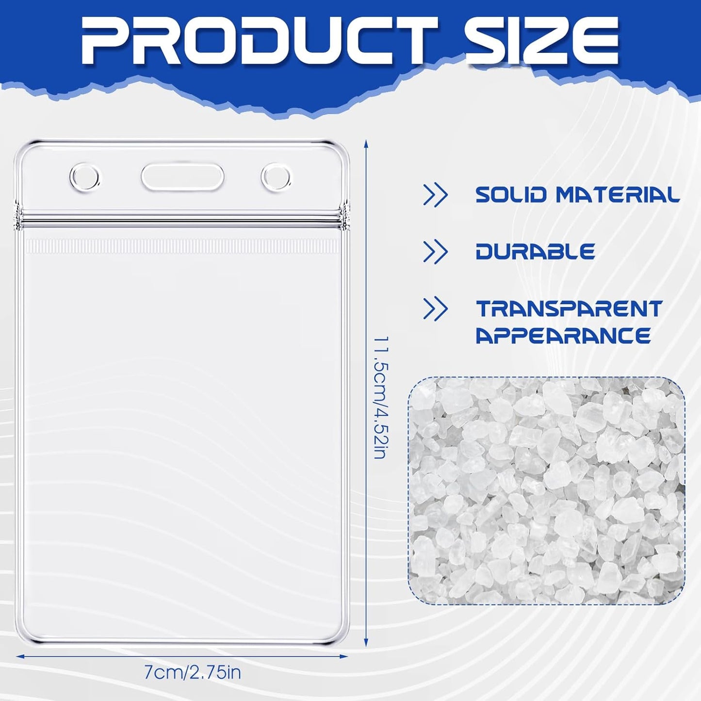 BESARME 60 Pack Vertical ID Card Badge Holder Clear Plastic Sealable Waterproof Zip Name Tag for Work Office Nurse School