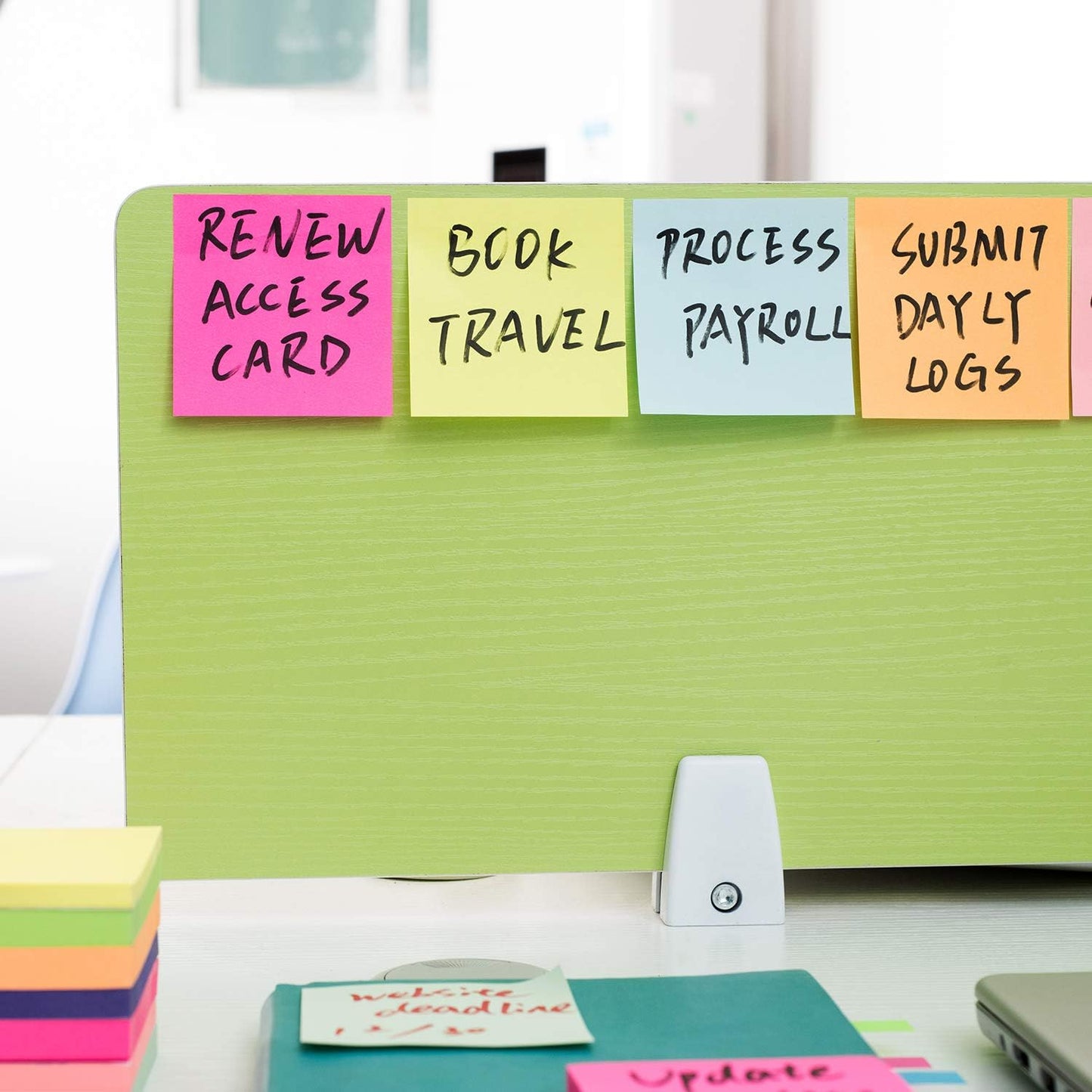 2400 Sheets Sticky Notes 3x3 Inches, 24 Pack ZCZN 6 Bright Color Self-Stick Note Pads, Colorful Sticky Notes Bulk, Easy to Post for Home, Office, School - 100 Sheets/Pad