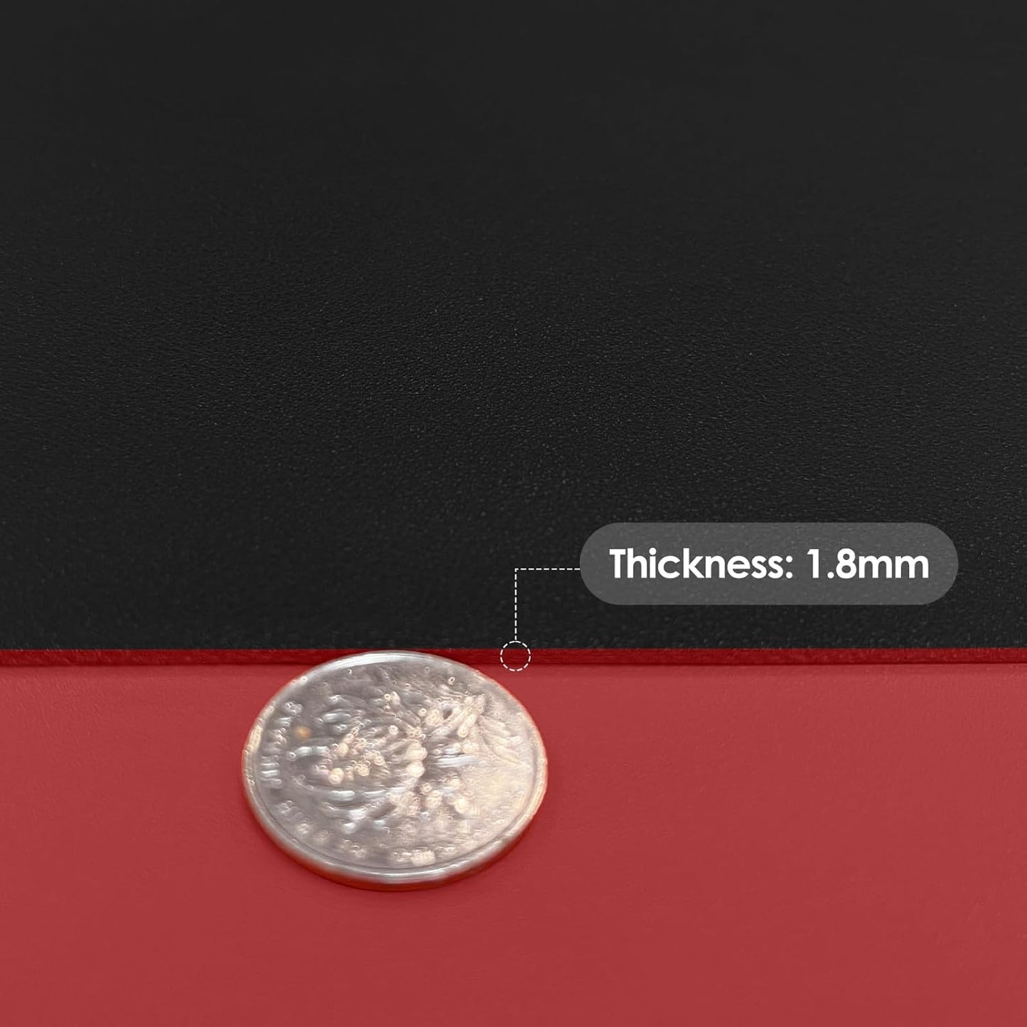 Leather Desk Mat,1.8mm Thick,15.75x63 Inch Desk Cover,Desk Protector Mat,Dresser Cover Top,Vanity Protector Mat,Vanity Cover,Vanity Cover Top Protector(Black+Wine Red,15.75x63)