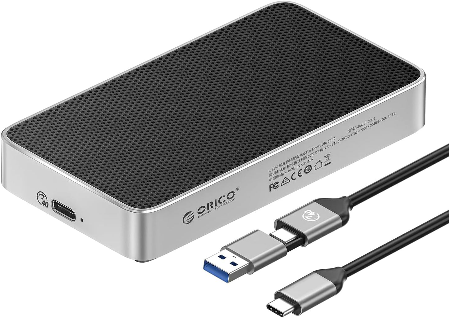 ORICO 4TB USB4.0 External SSD 3800MB/s(40Gbps) - Ultra-Fast Portable NVMe SSD, Compatible with Thunderbolt 3/4, Fanless Aluminum Design for Photographers, Video Editors X40