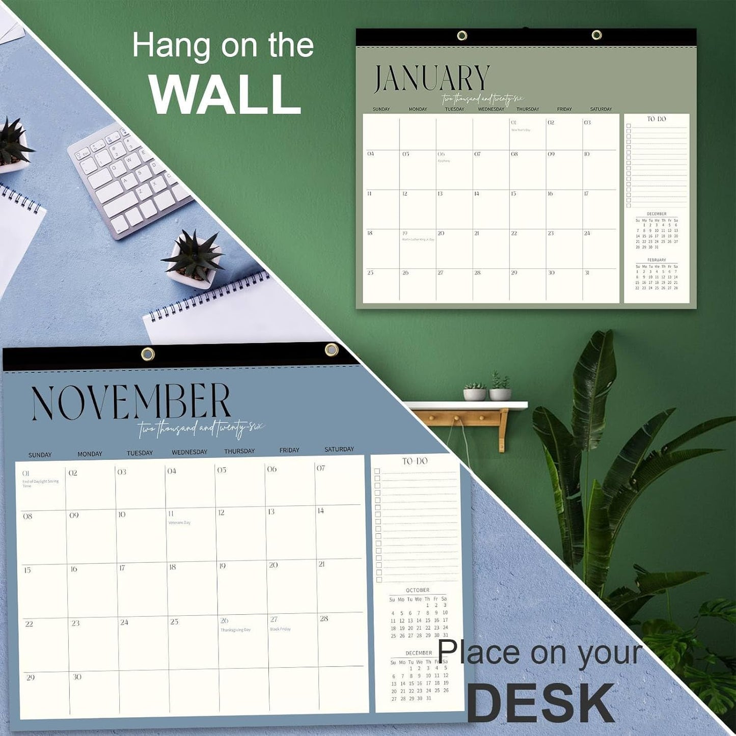 Guasslee Large Desk Calendar 2025-2026, 19-Month Large Hanging Desk/Wall Calendar From 2025 June-2026 December, 17" X 22" School Year Monthly Planner With Thick Paper For Office Home School Organizing