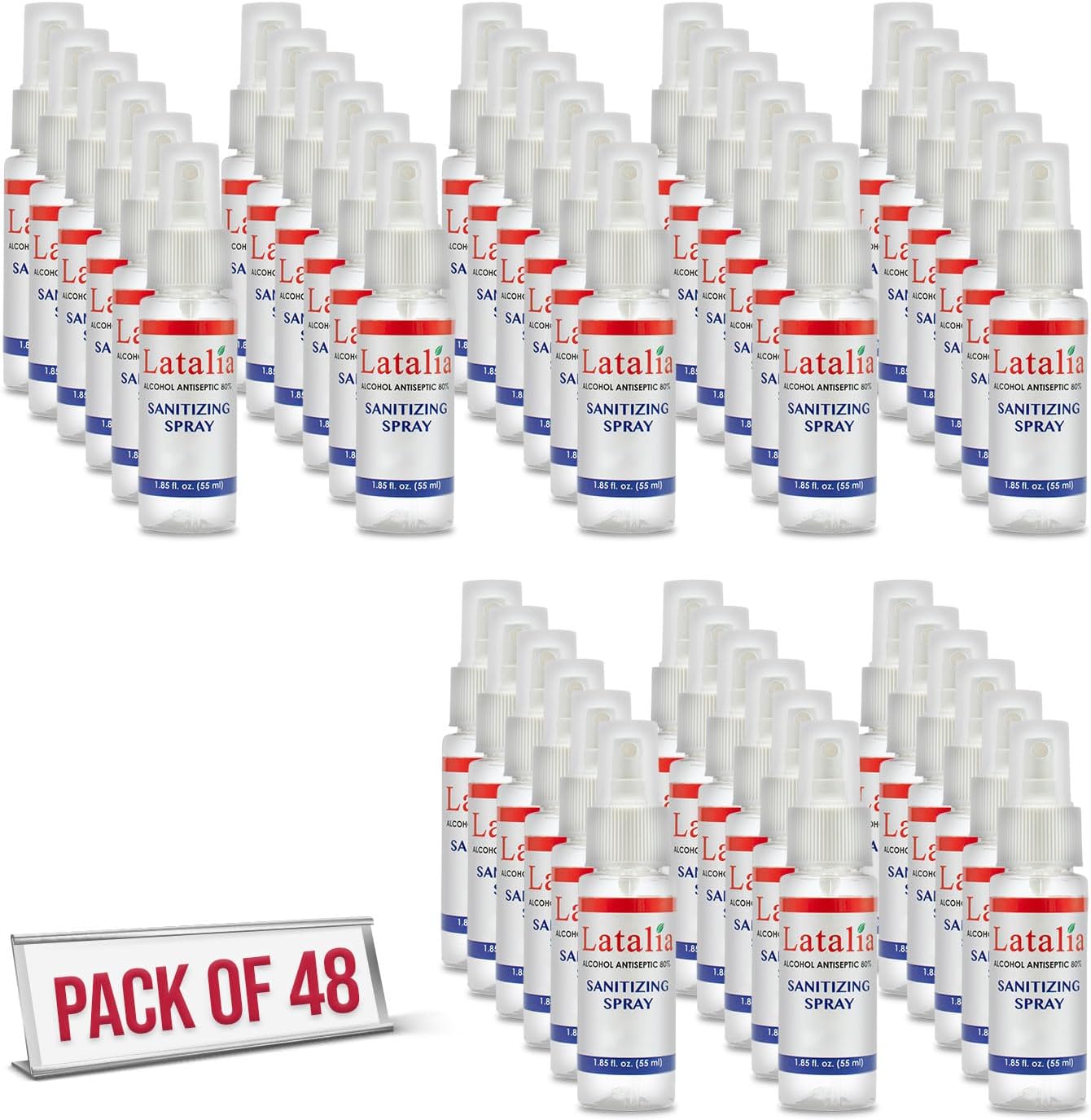 Hand Sanitizer Spray - Pack of 48 Unscented Spray Hand Sanitizer for Hands (1.85 fl. oz & 55 ml)