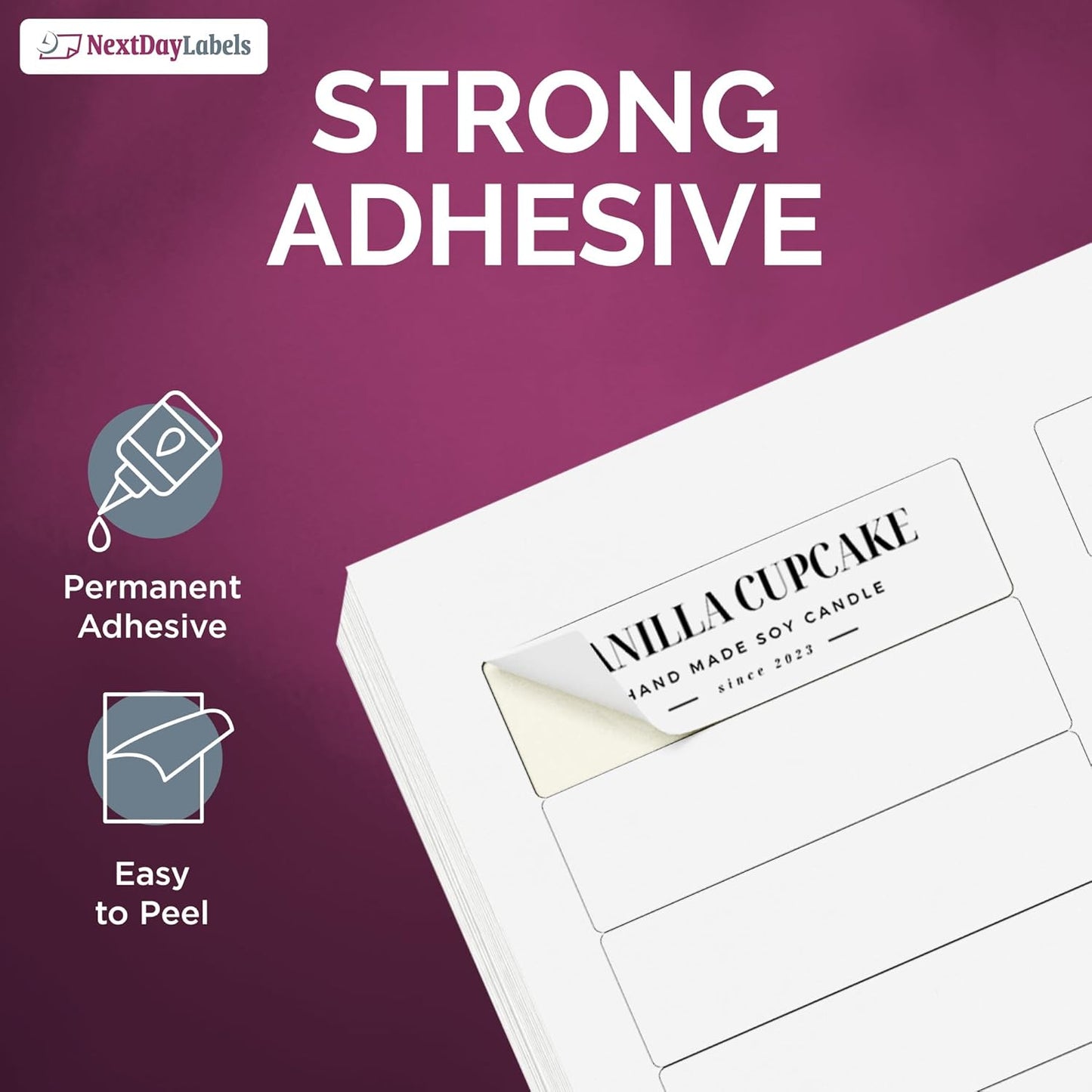 NextDayLabels – 1-3/4" x 1/2" Rectangular Sticker Labels for Printer - White Laser/Inkjet Printer Labels Return Address Labels Shipping Label Stickers (100 Sheets, 80 Per Sheet, 8000 Labels)