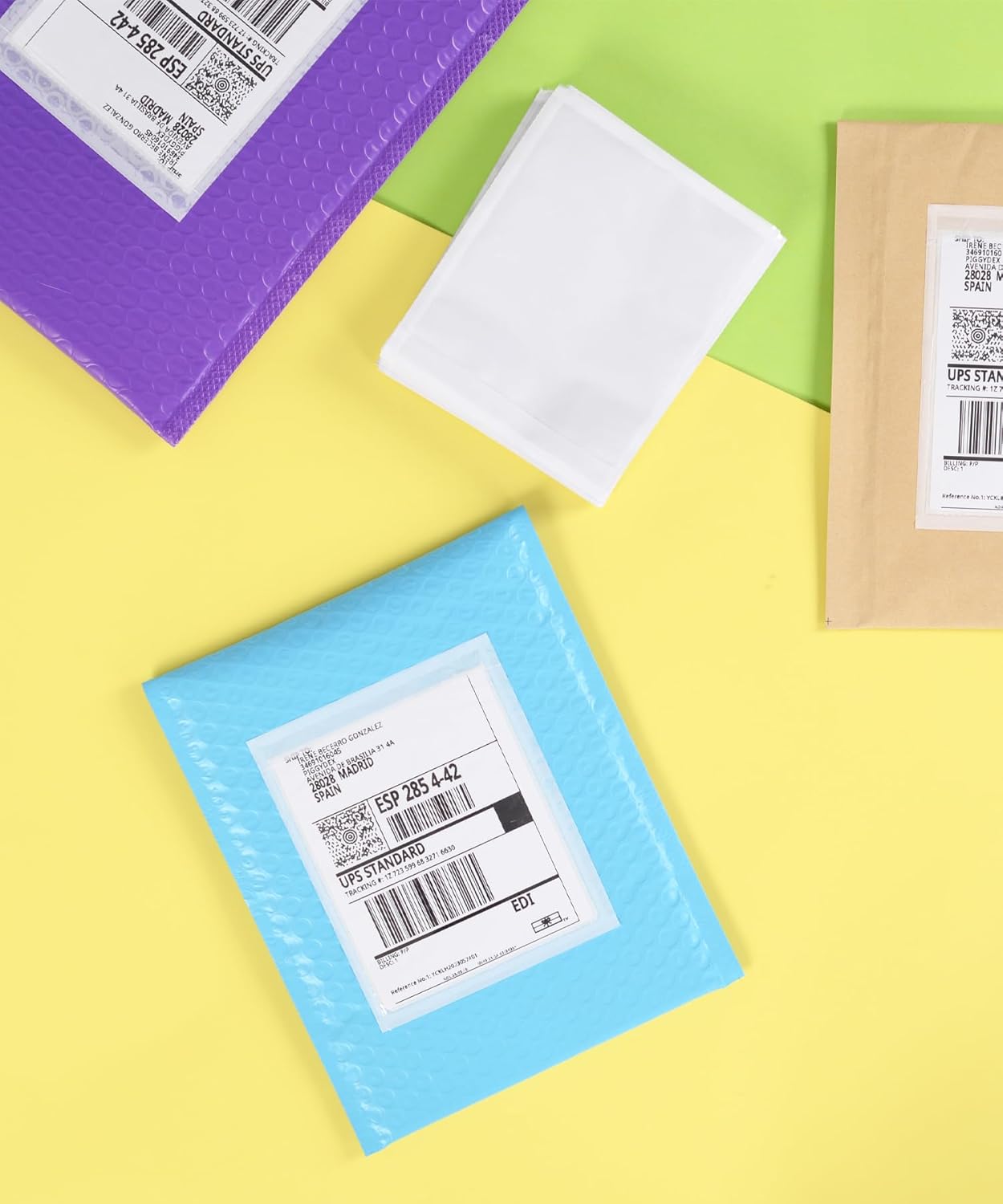 100 PCS 4.5"x 5.5" Clear Self-Adhesive Packing List Envelopes - Shipping/Mailing Pouch Enclosed Bags for Packing Slips Invoice Label