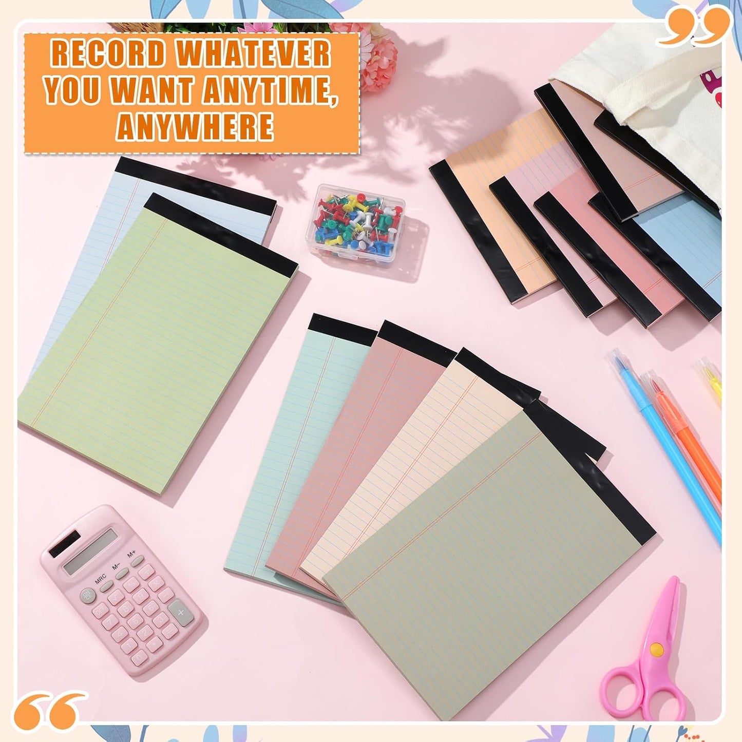 Fuutreo 12 Pcs 5" x 8" Legal Pad Writing Notepads 50 Sheets Small Legal Pad Narrow Ruled Multiple Color Lined Paper for School College Office Supplies Work (Earthy Colors)