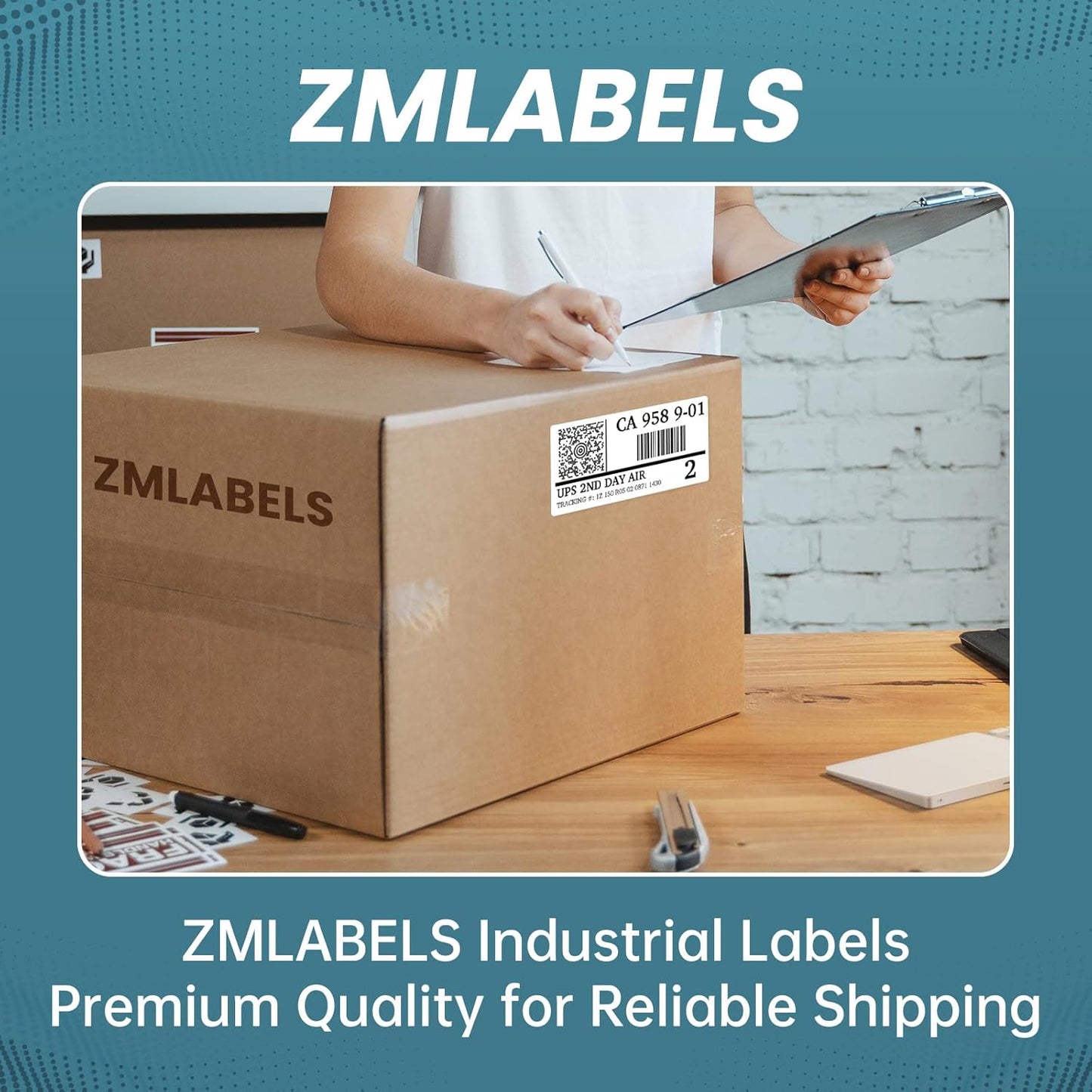 Compatible Thermal Labels Replacement for Zebra (【3" x 2"】12 Rolls/9000Labels)