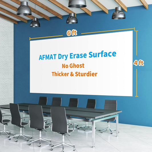 AFMAT Whiteboard Wallpaper, 6x4ft Dry Erase Contact Paper, Large Peel and Stick White Board Contact Paper, Stain-Proof & Super Sticky, No Ghost After 60 Days, Dry Erase Whiteboard Sticker for Wall