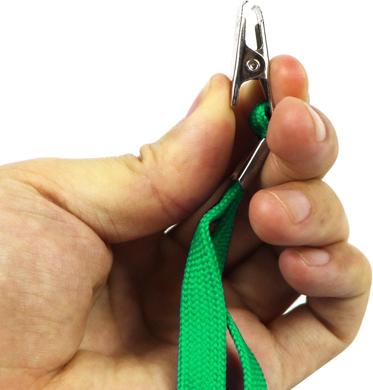 Ollain Badge Lanyards Neck Bulk Cruise Lanyards Lanyard with Clip for ID Card Name Tags Badge Holders (Green, 100 Pack)