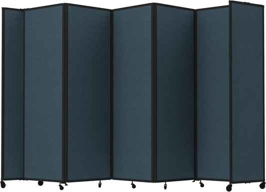 Versare Room Divider 360 Portable Wall Partition | Folding Panels | Large Freestanding Divider | Locking Wheels | Temporary Room Separator