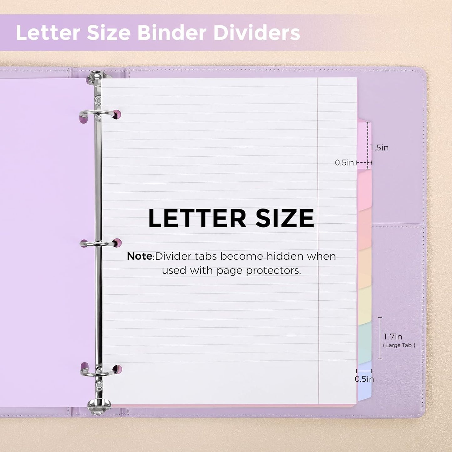 SKYDUE Durable Plastic 8-Tab Dividers,2sets,Big Tab Dividers for 3 Ring Binder, Write&Erase 3 Ring Binder Dividers with Tabs,with Sticker Labels