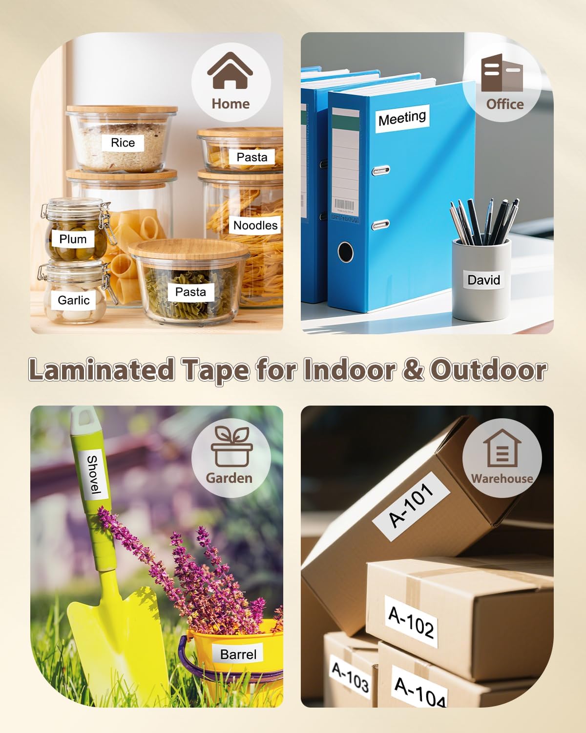 TZe-241 TZ 18mm 0.7 Laminated White Compatible with Brother Label Maker Tape 3/4" PTouch Tape TZe241 Work with Brother P Touch D410 D460BT 2040 1880 1890 E550W P700 P710BT, 6-Pack