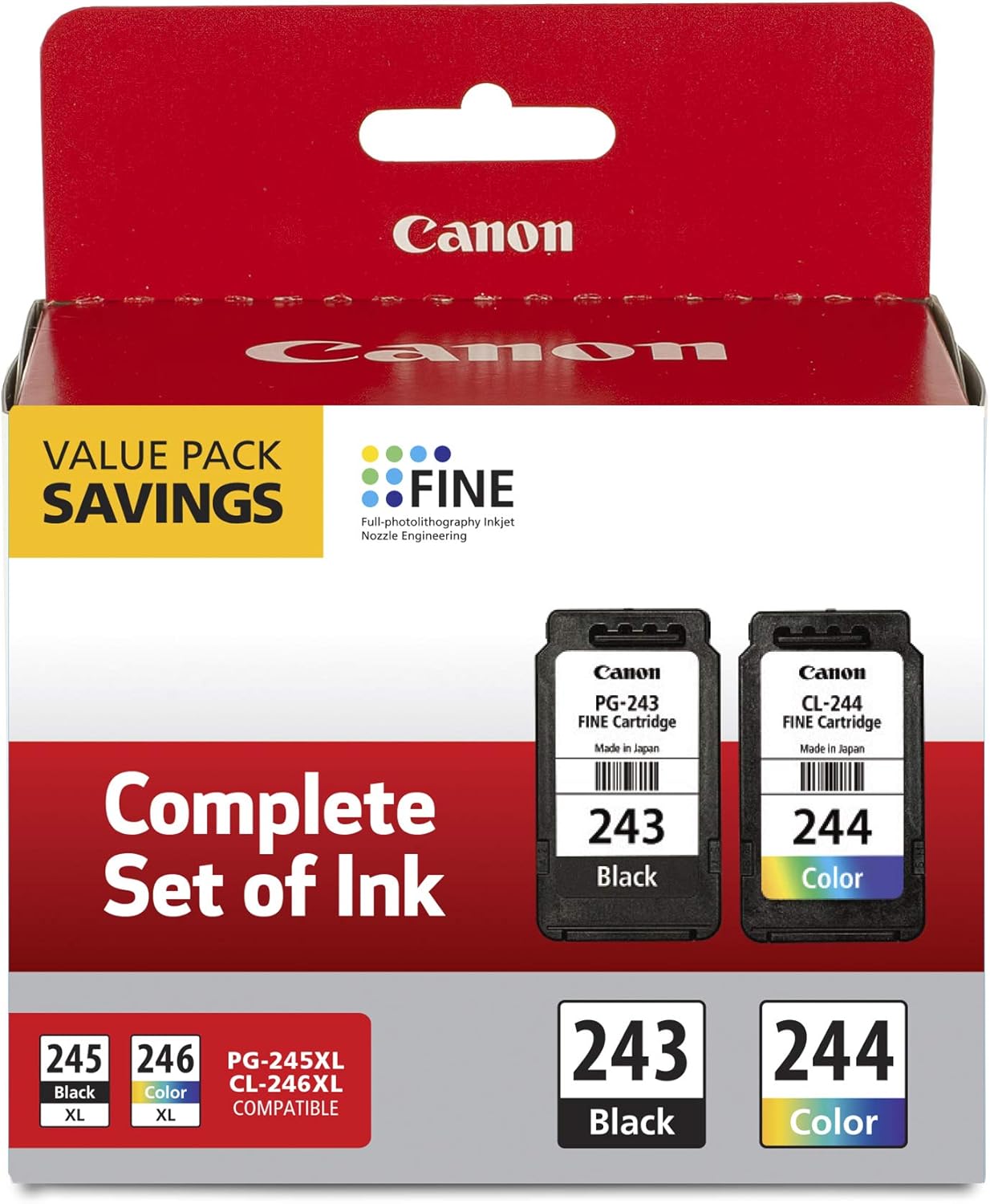Canon PG-243/ CL-244 Ink Multi Pack, Compatible to TR4520, MX492, MG2520, MG2922 & PG-240 XL Black Ink Catridge Compatible to Printer MG2120, MG3120, MG4120, MX512, MX432, MX372