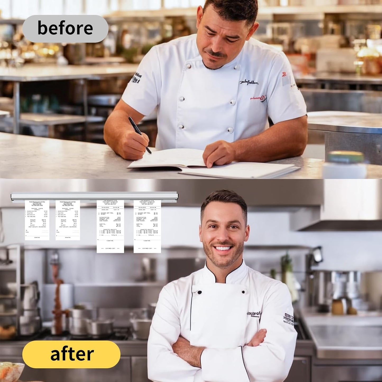 CjgyzTicket Holder for Restaurant, 28/32/36/48/60 inches, Restaurant Order Holder，Durable and Easy to use, Suitable for Commercial Kitchens, cafes, Fast-Food(28 Inch, 2 Pcs)