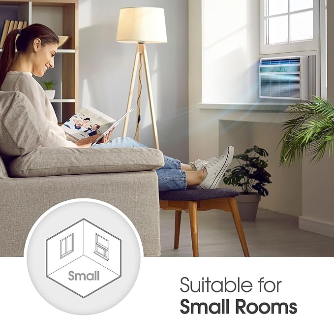 LG 6,000 BTU Window Air Conditioner, Cools 250 Sq.Ft. (10' x 25' Room Size), Quiet Operation, Electronic Control with Remote, 2 Cooling & Fan Speeds, 2-Way Air Deflection, Auto Restart, 115V