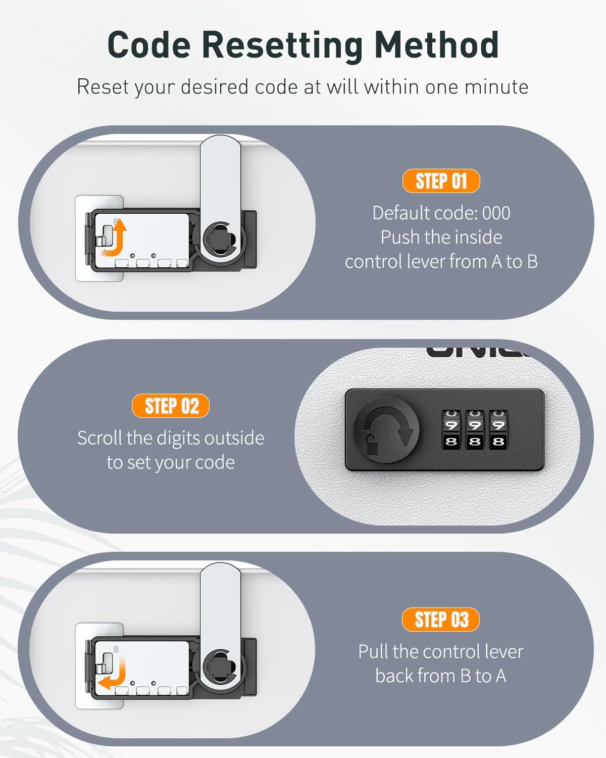 Uniclife Key Drop Box for Outside, Metal Donation Boxes White Collection Box with Combination Lock, Safe Suggestion Boxes, Wall Mounted Mailbox with Top Slot, Steel Cash Drop Boxes