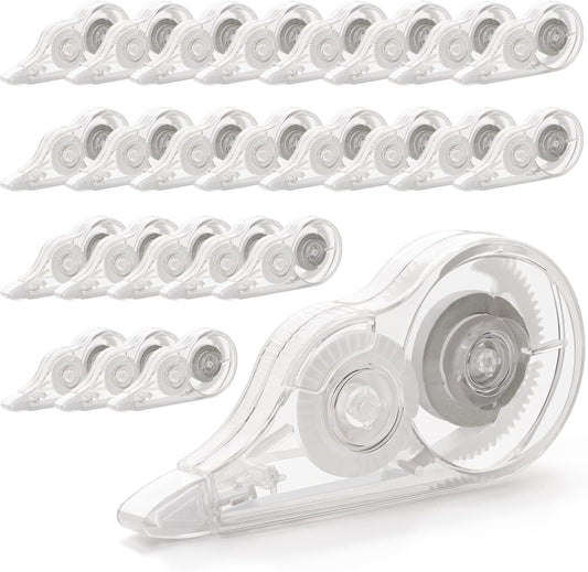24 Pcs Transparent Correction Tape, 236 Inch Tear-Resistant Bulk for School, Office, Note Taking, Journal (Tape Width 0.2 In)