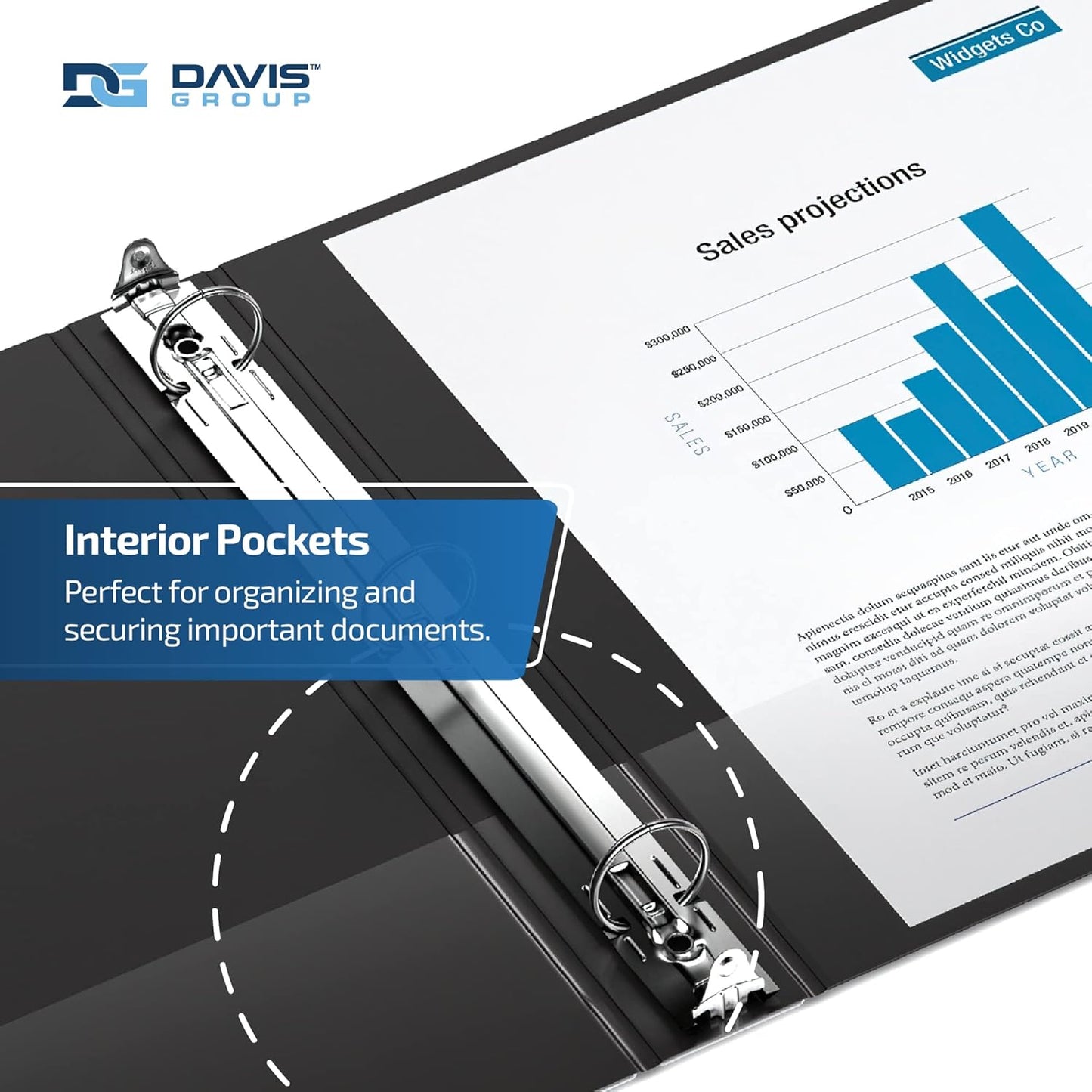 Easyview Premium 3-Ring Binders with Clear-View Covers and Round Rings, Binders for School or Office, 2 Inch, Pack of 6, Black