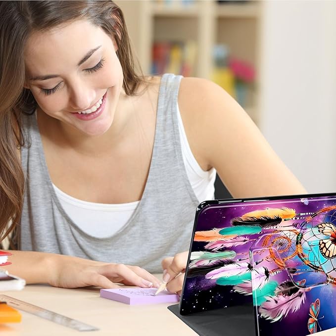 for All-New Amazon Kindle Fire HD 10 Tablet Case (13th Generation, 2023 Release) 10.1", 360 Degree Rotating Stand Cover with Auto Wake Sleep Case for Fire Tablet 10 2023,Dream Catcher/Butterfly