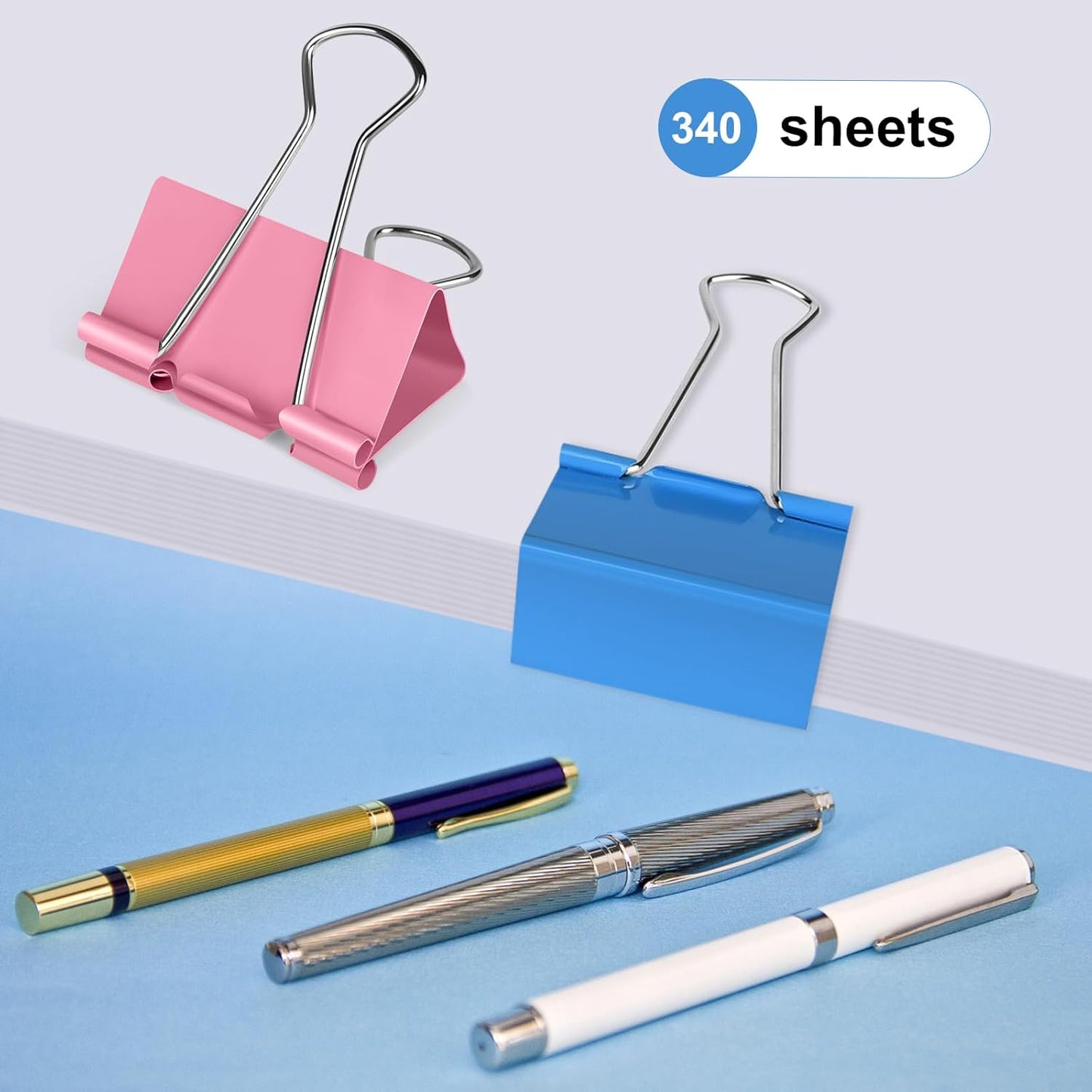 Ufmarine Colored Jumbo Binder Clips 2.4 inch, Extra Large Binder Clips for Office (8 Pcs)