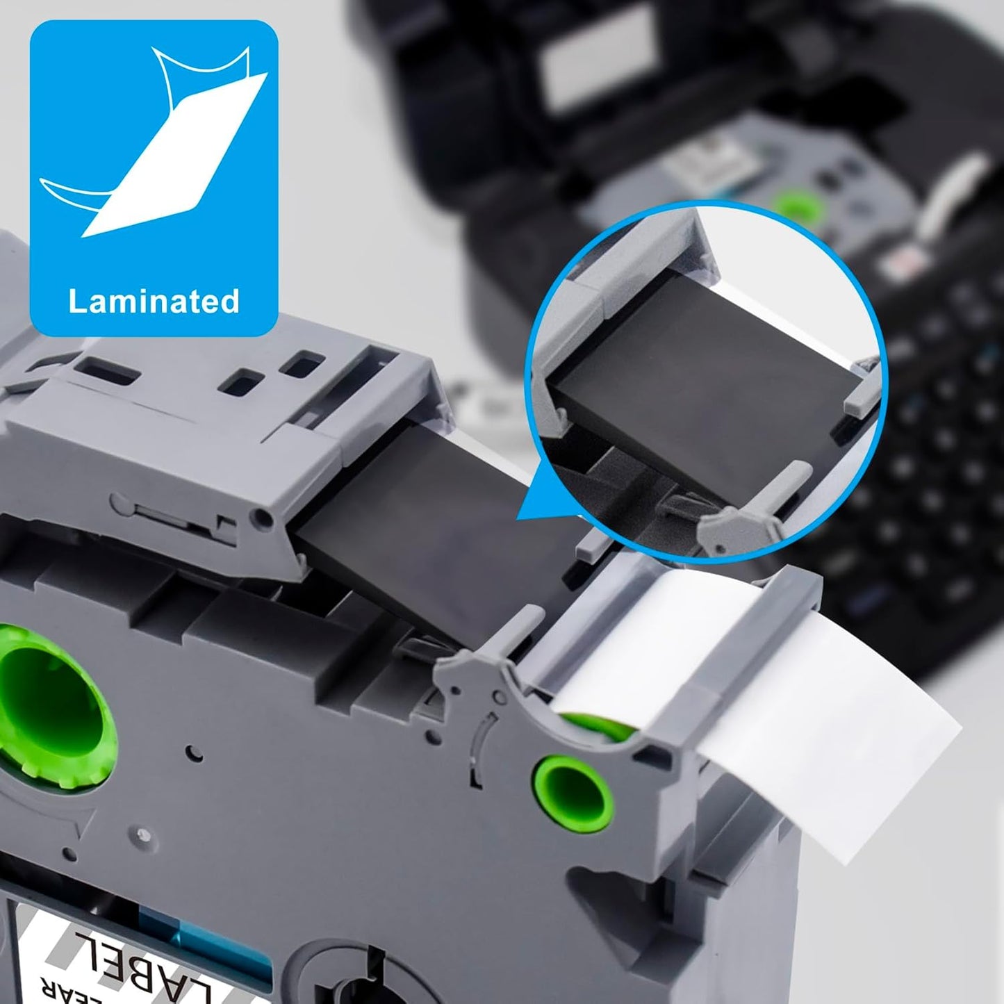 4 Pack TZ Tape 18mm Clear Replace for Brother TZe 0.13-0.7 3.5-18mm Laminated Transparent TZe-141 TZe-142 TZe-143 TZe-145 Black/Red/Blue/White on Clear for P Touch PT-1890 PT-D600 PT-D400