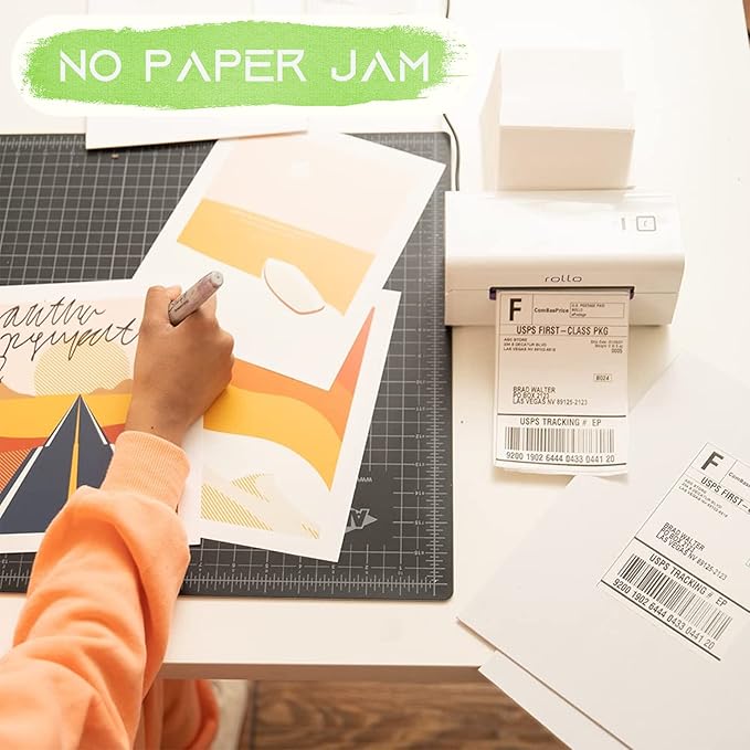 MFLABEL® 8 Stacks Fanfold 4" x 6" Direct Thermal Labels White Perforated Shipping Label (2,000 Labels per Stack) (8 Stacks)