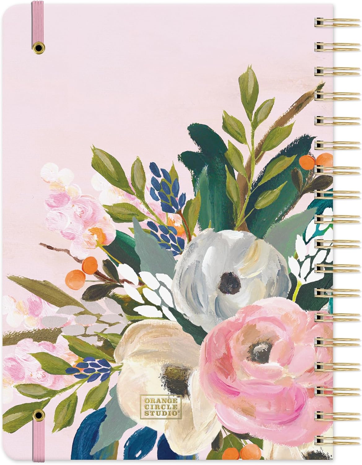 Orange Circle Studio Academic Planner 2025-2026, Amazon Exclusive, Bella Flora, Tri-Tab Planners, 17-Month Triple-Section, August 2025 to December 2026, 9.6" x 7", Weekly Monthly Planner Calendar for School or Work, Note Pages