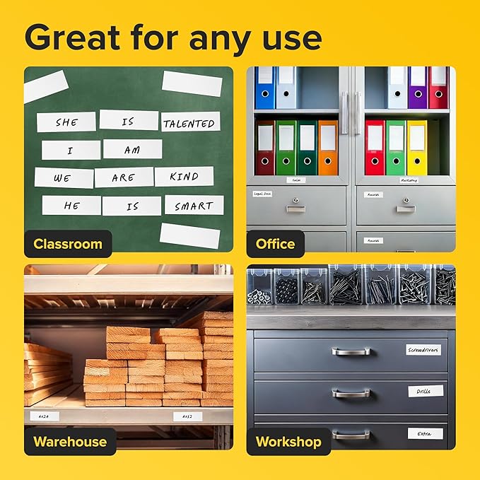 X-bet MAGNET Dry Erase Magnetic Labels 60 pcs 1x3 - Reusable Sticky Notes - Magnetic Notepads for Refrigerator - Dry Erase Magnetic Sheets - Blank Magnet Stickers - Used for Whiteboard, Classroom