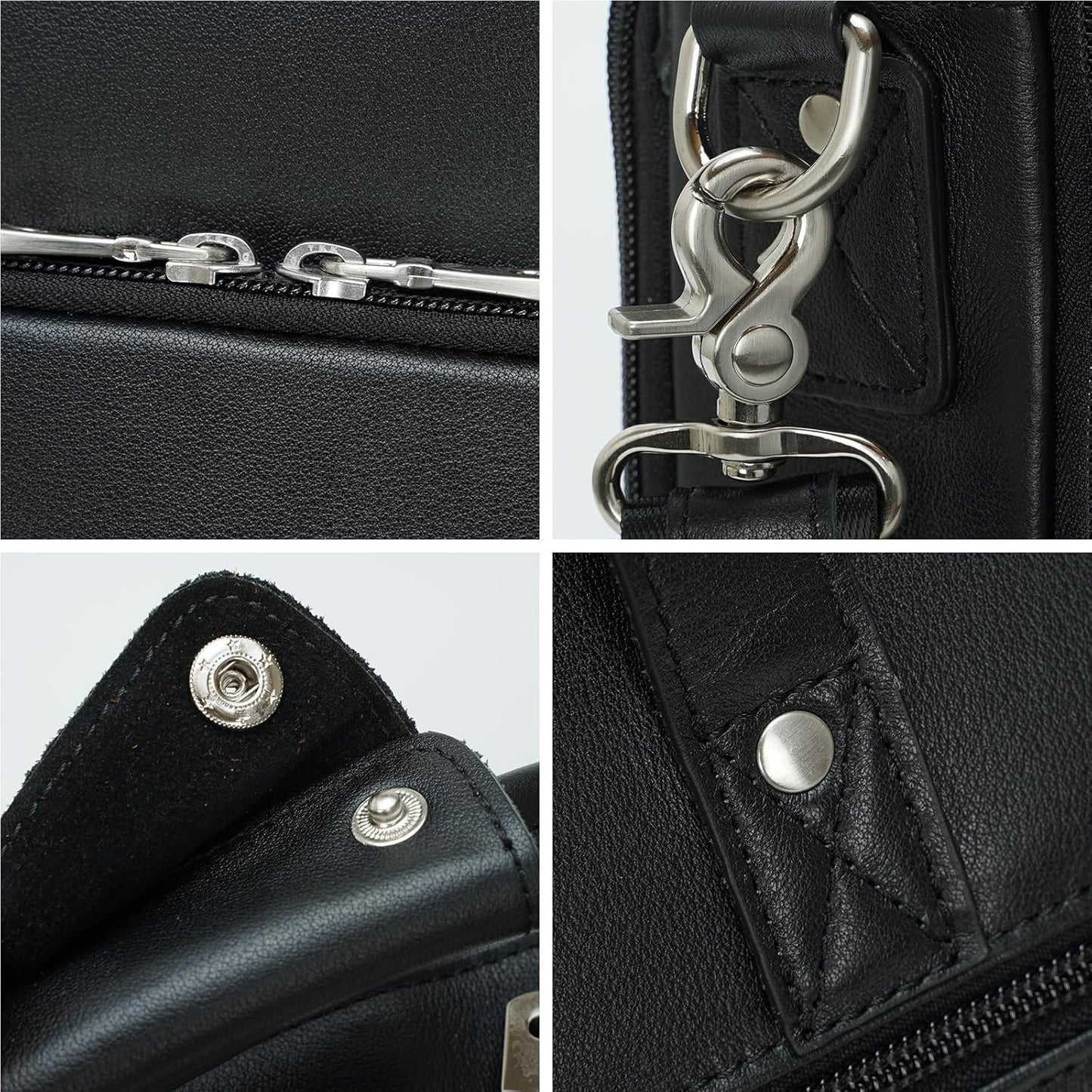 Leather Briefcase for Men 17 Inch Laptop Crossbody Shoulder Messenger Bag Attache Case for Business Travel Work Lawyer