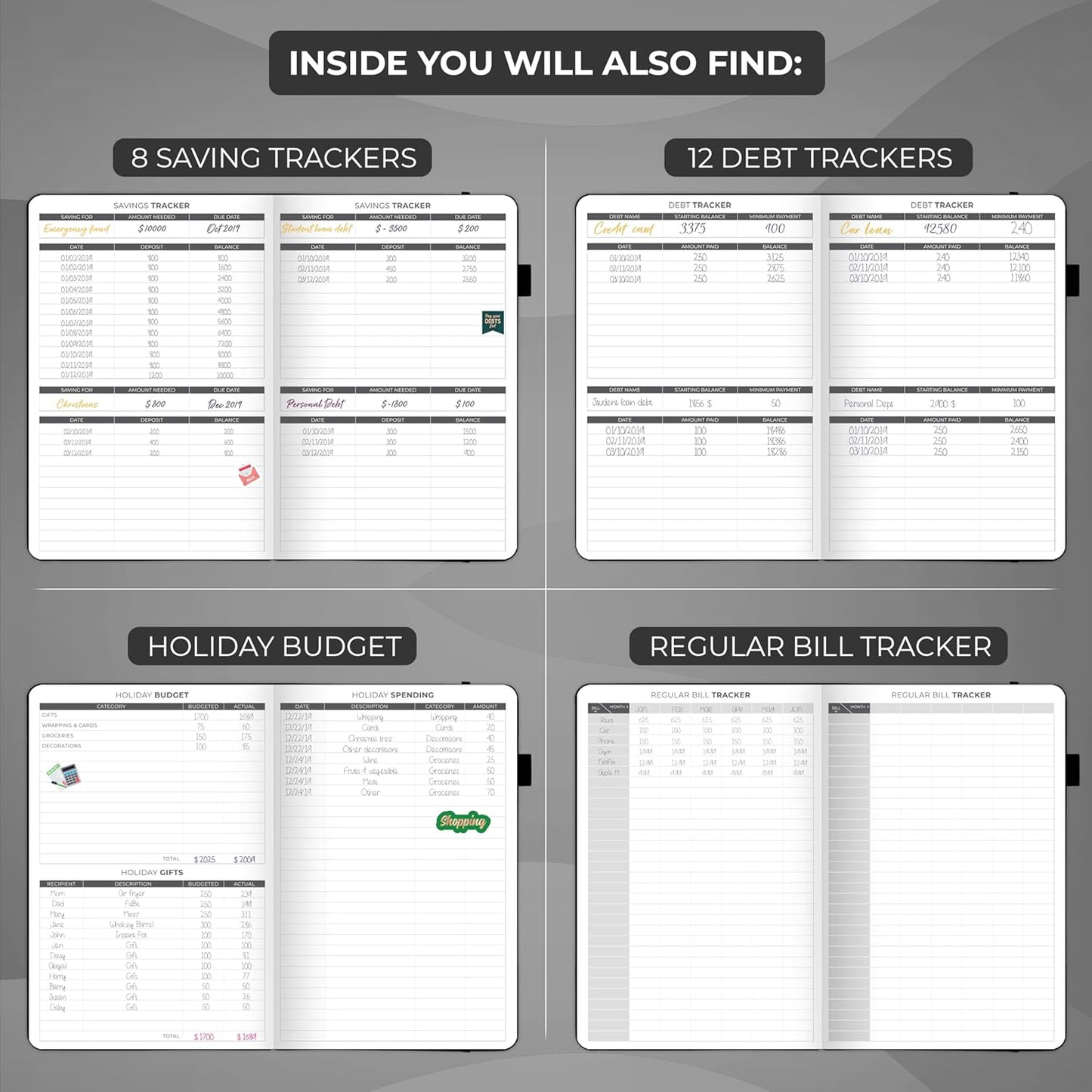 Clever Fox Budget Planner - Expense Tracker Notebook. Monthly Budgeting Organizer, Finance Logbook & Accounts Book, Bill Tracker, A5 (Black)