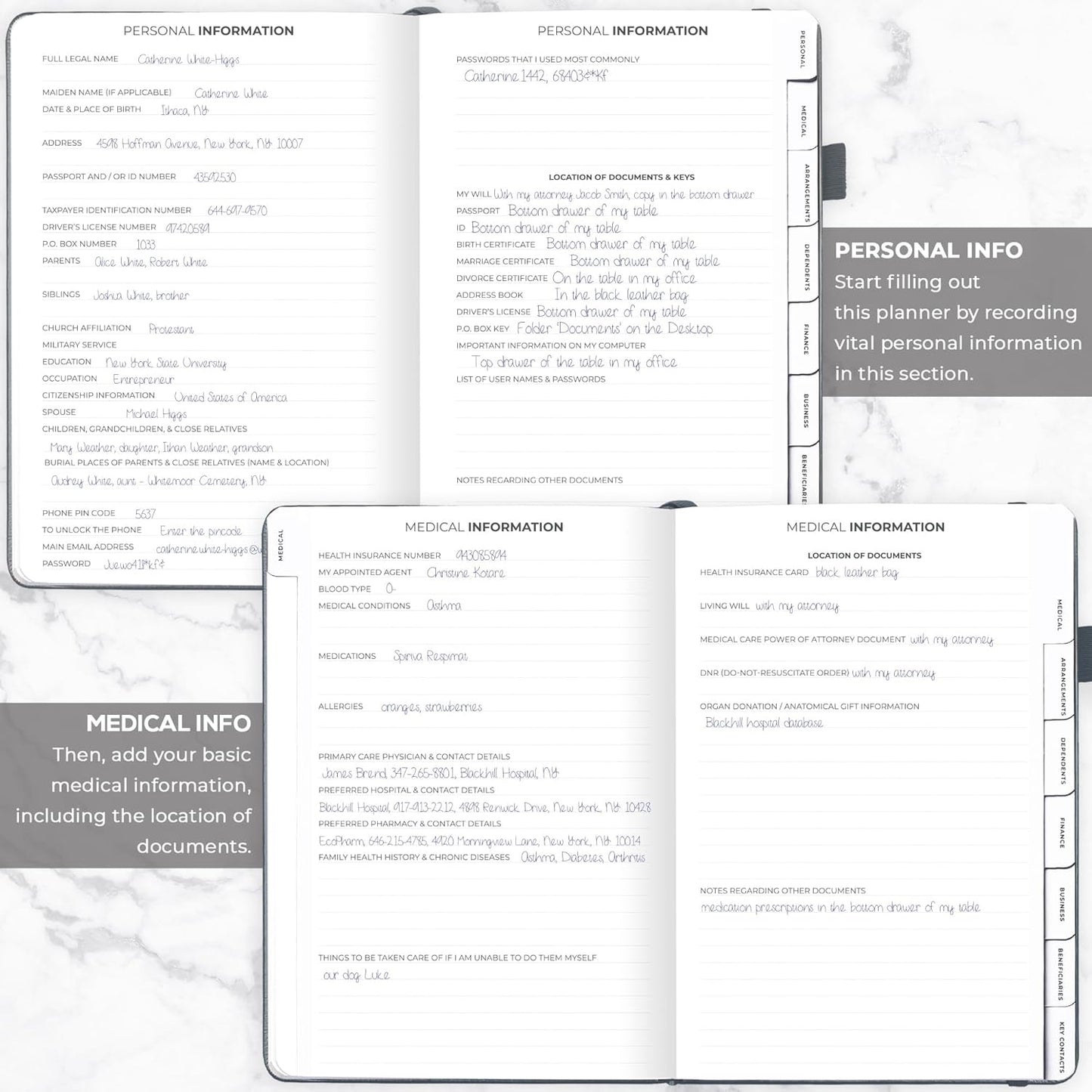 Clever Fox End of Life Planner – Final Arrangements Organizer for Beneficiary, Will Preparation, Last Wishes & Funeral Planning, A4 (Silver Black)