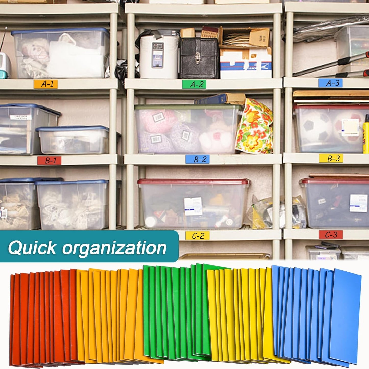 50 Pack Dry Erase Magnetic Labels 5 Colors Reusable Write On Magnets Sticker, Magnetic Blank Writable Erasable Cards Name Tags for White Board, Garage, Classroom, Home, Office, 2.4'' x 0.8''