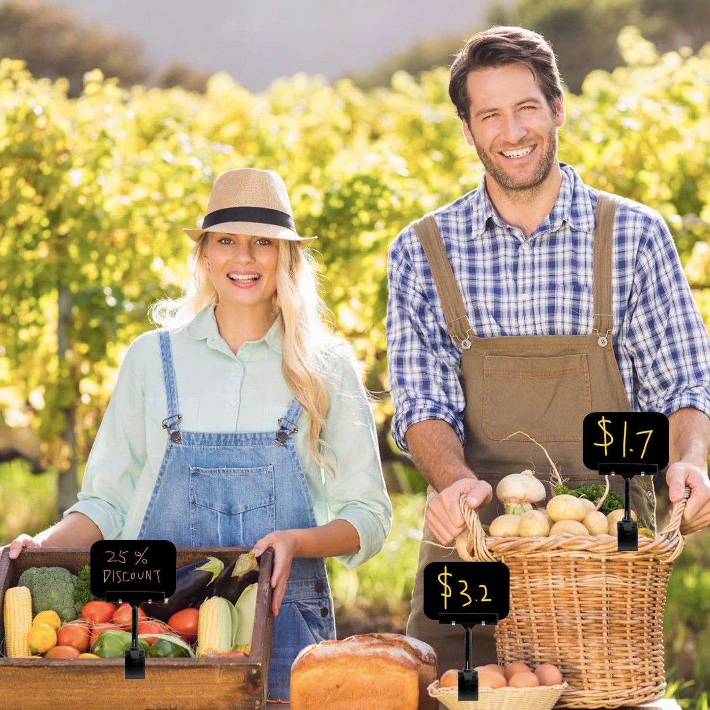 Merchandise Sign Clips Sign Holder Clips,20 Pack Rotatable Holding Clamp Sign Holder Clear Food Signs Clip Holder Swivel Price Signs Clip,Adjustable Clip Sign on Double Head Display Clips for Price Tag Display (Black)